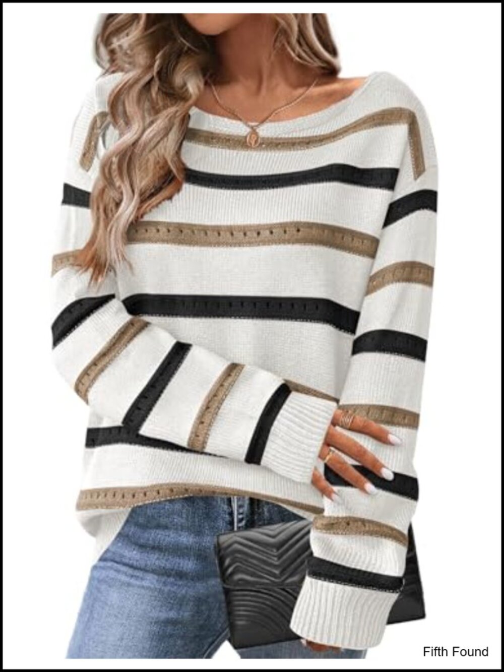 Crochet Off Shoulder Sweater Women Loose Knit Pullover Dressy Casual Fall